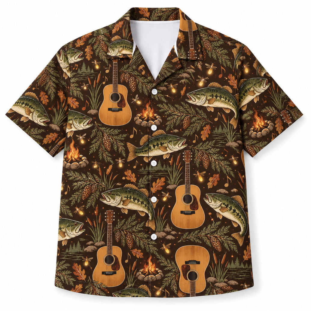 Fireside Bass Strings Hawaiian Shirt
