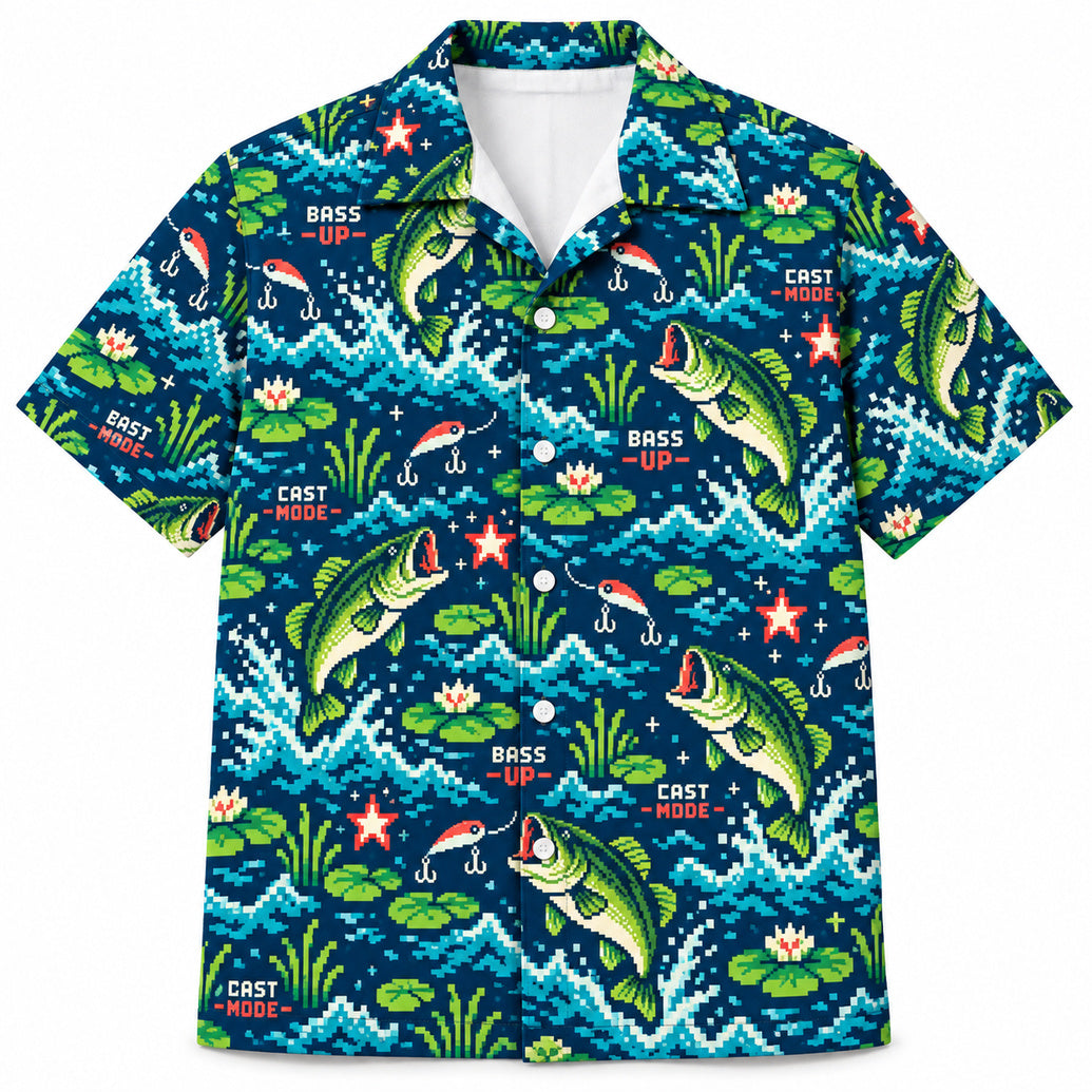Pixel Bass High Score Hawaiian Shirt