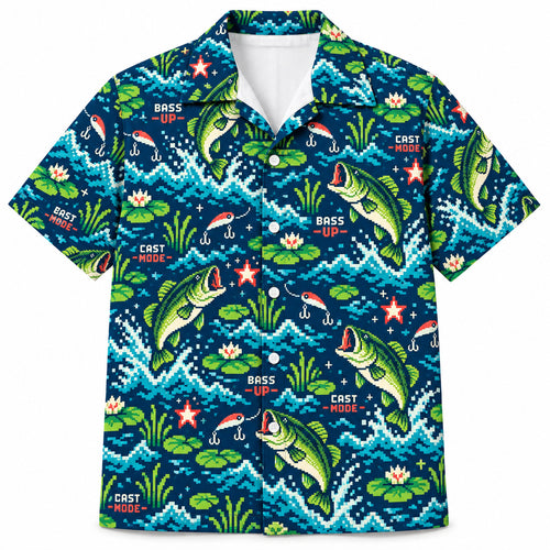 Pixel Bass High Score Hawaiian Shirt