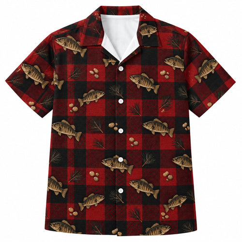 Bronze Smallie Cabin Check Hawaiian Shirt