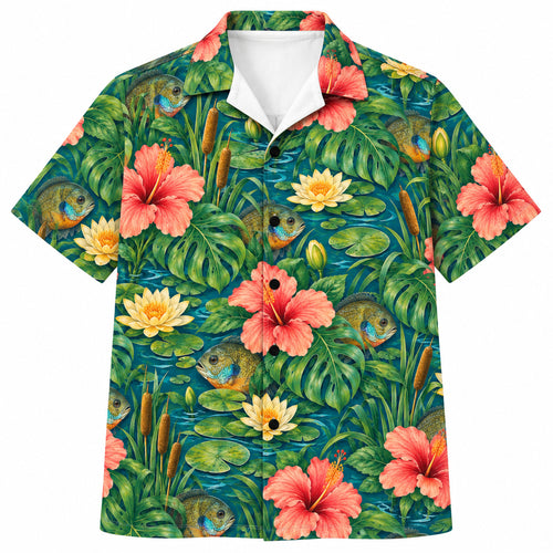 Hibiscus Bluegill Hideaway Hawaiian Shirt