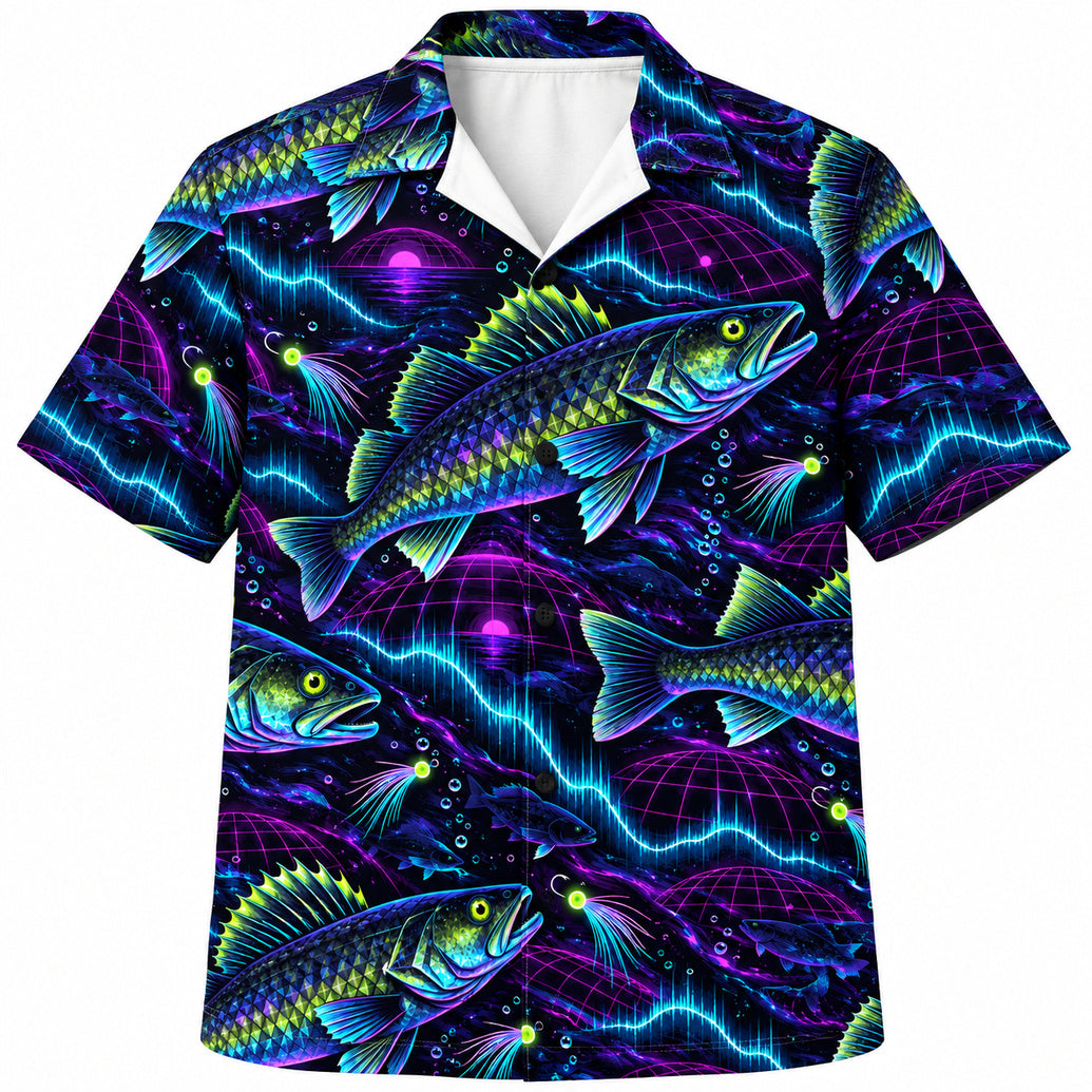 Electric Eye Walleye Wave Hawaiian Shirt