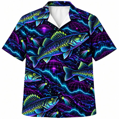 Electric Eye Walleye Wave Hawaiian Shirt