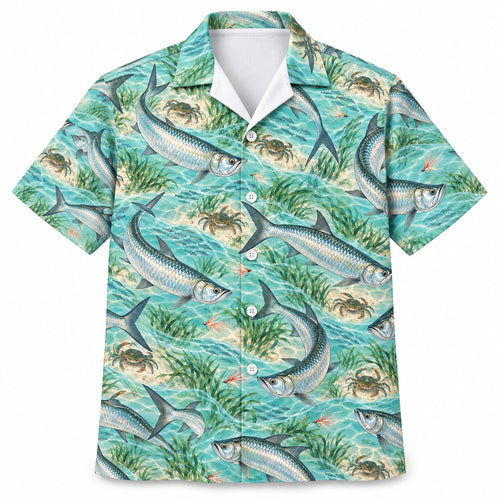 Silver King Crab-Fly Flats Hawaiian Shirt