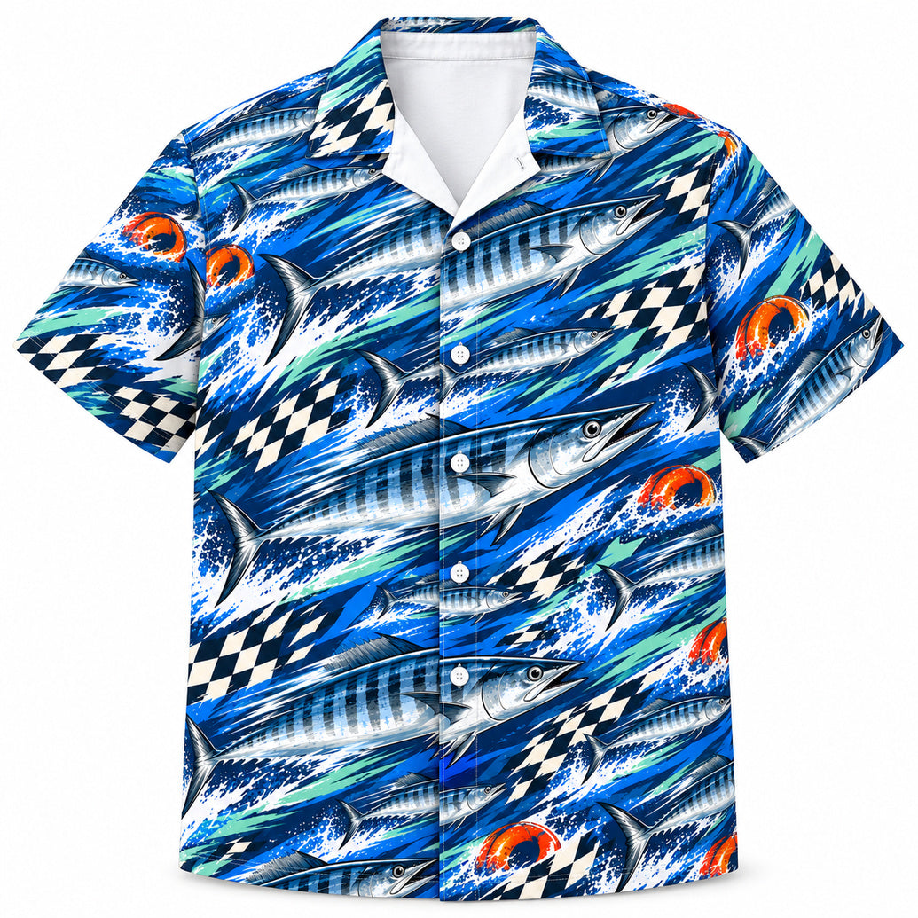 Checkered Wahoo Overdrive Hawaiian Shirt