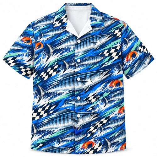 Checkered Wahoo Overdrive Hawaiian Shirt