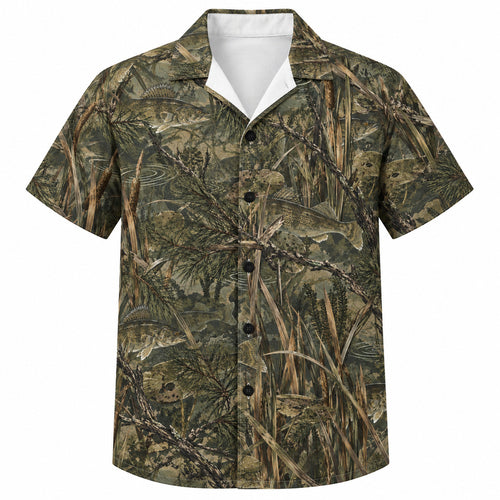 Pine Shadow Walleye Camo Hawaiian Shirt