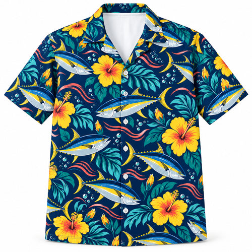 Yellowfin Hibiscus Current Hawaiian Shirt