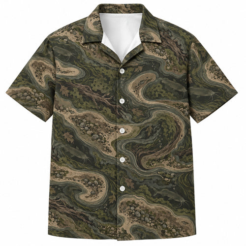 River Silt Channel Camo Hawaiian Shirt