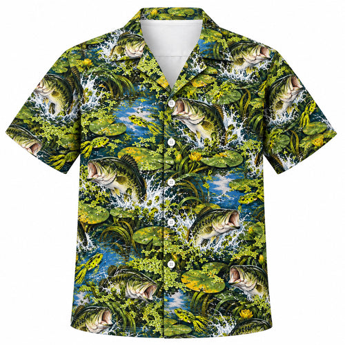 Frog Lure Grass-Mat Breaker Hawaiian Shirt