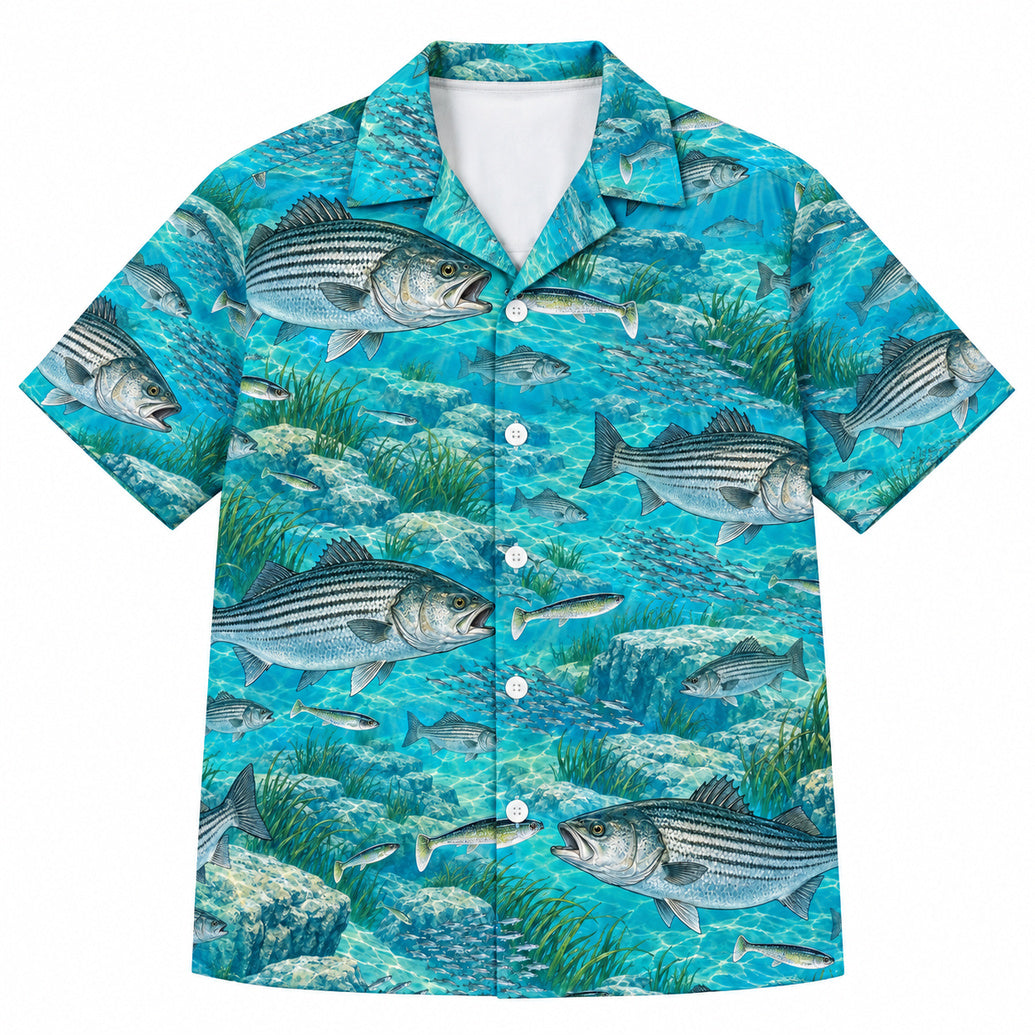 Clearwater Striper Glide Hawaiian Shirt