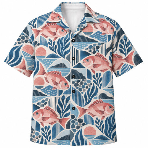 Snapper Coastline Tiles Hawaiian Shirt