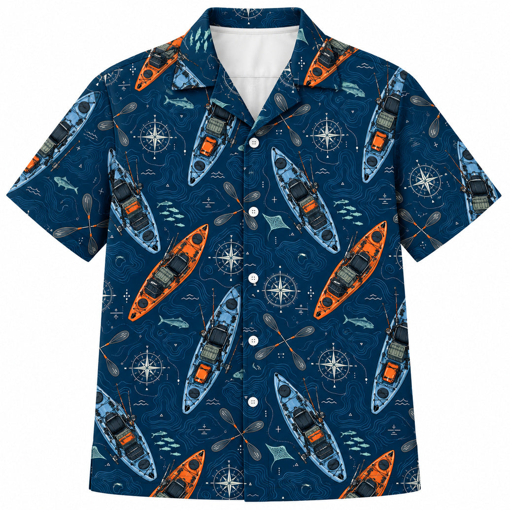 Navy Kayak Compass Fleet Hawaiian Shirt