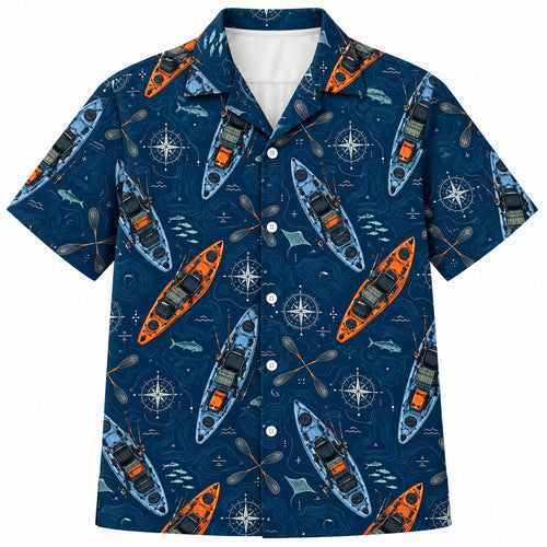 Navy Kayak Compass Fleet Hawaiian Shirt