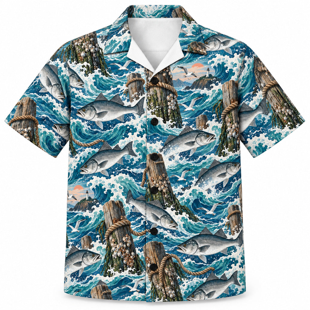 Pierbreak Sea Bass Hawaiian Shirt