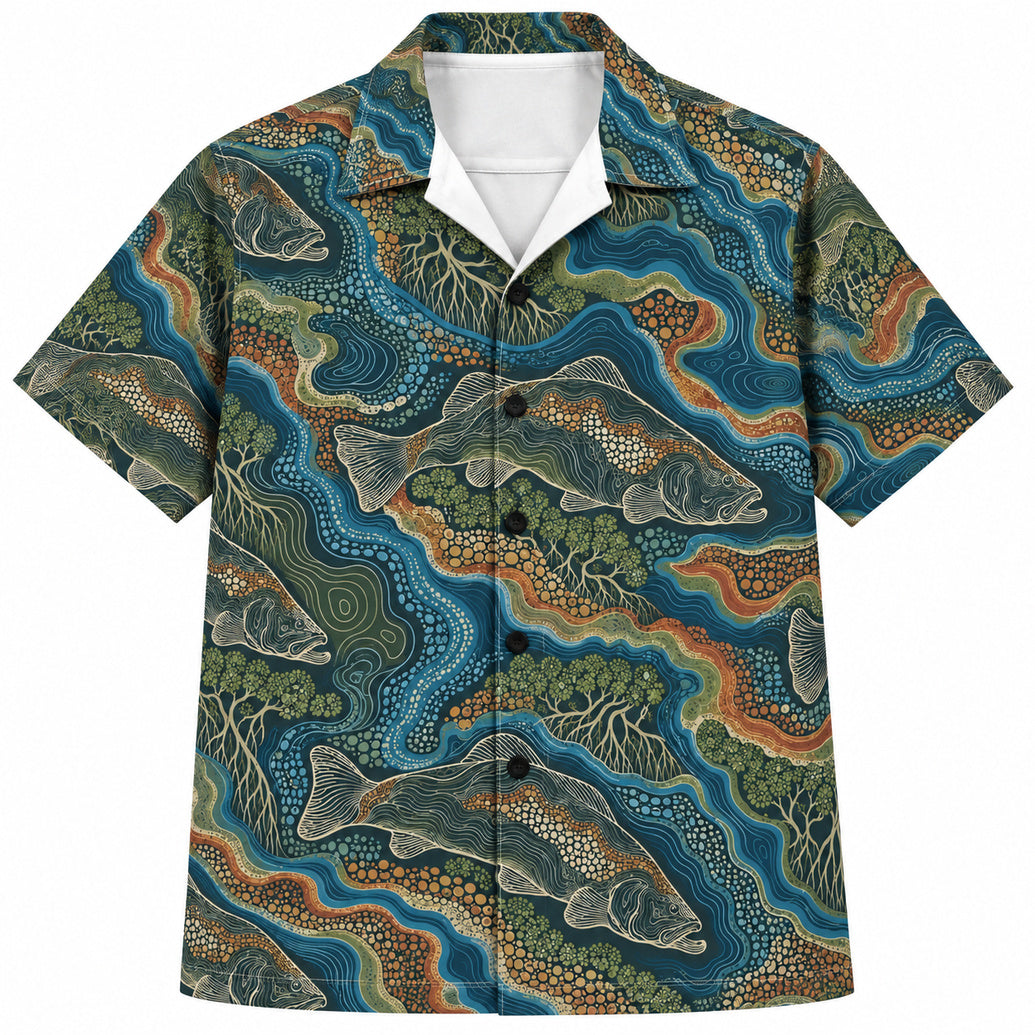 Barramundi Country Contours Hawaiian Shirt