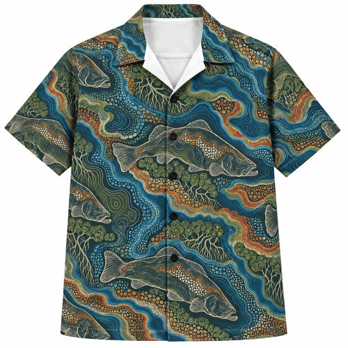 Barramundi Country Contours Hawaiian Shirt