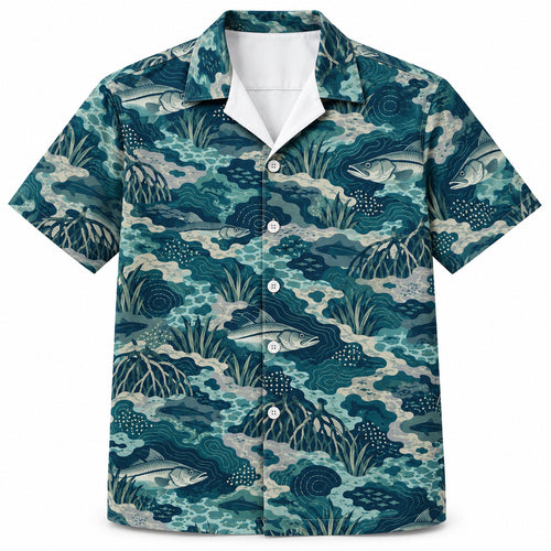 Seafoam Snook Recon Hawaiian Shirt
