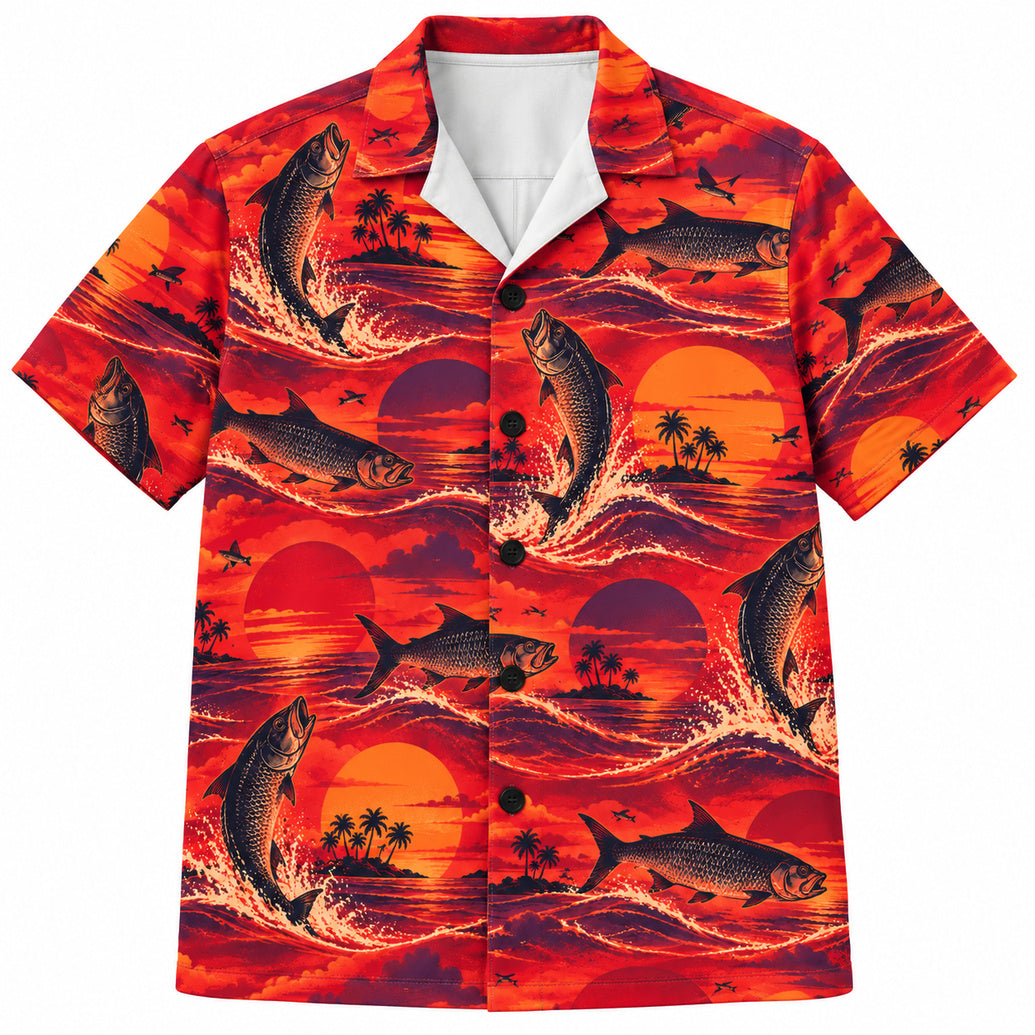 Tarpon Scarlet Tailwalk Hawaiian Shirt