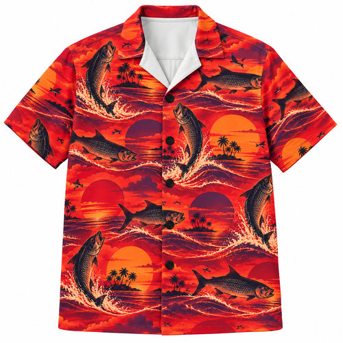 Tarpon Scarlet Tailwalk Hawaiian Shirt