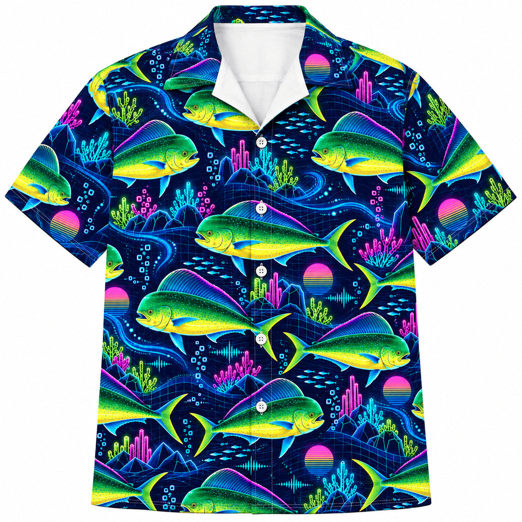 Neon Dorado Signal Reef Hawaiian Shirt