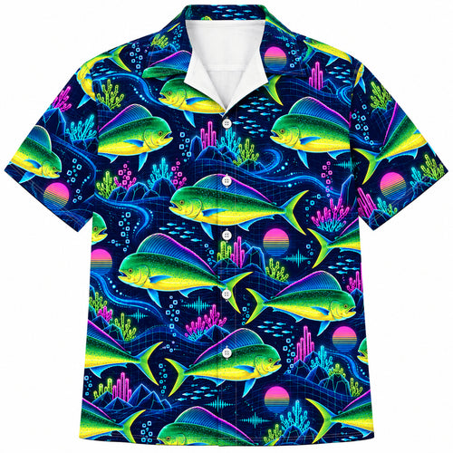 Neon Dorado Signal Reef Hawaiian Shirt