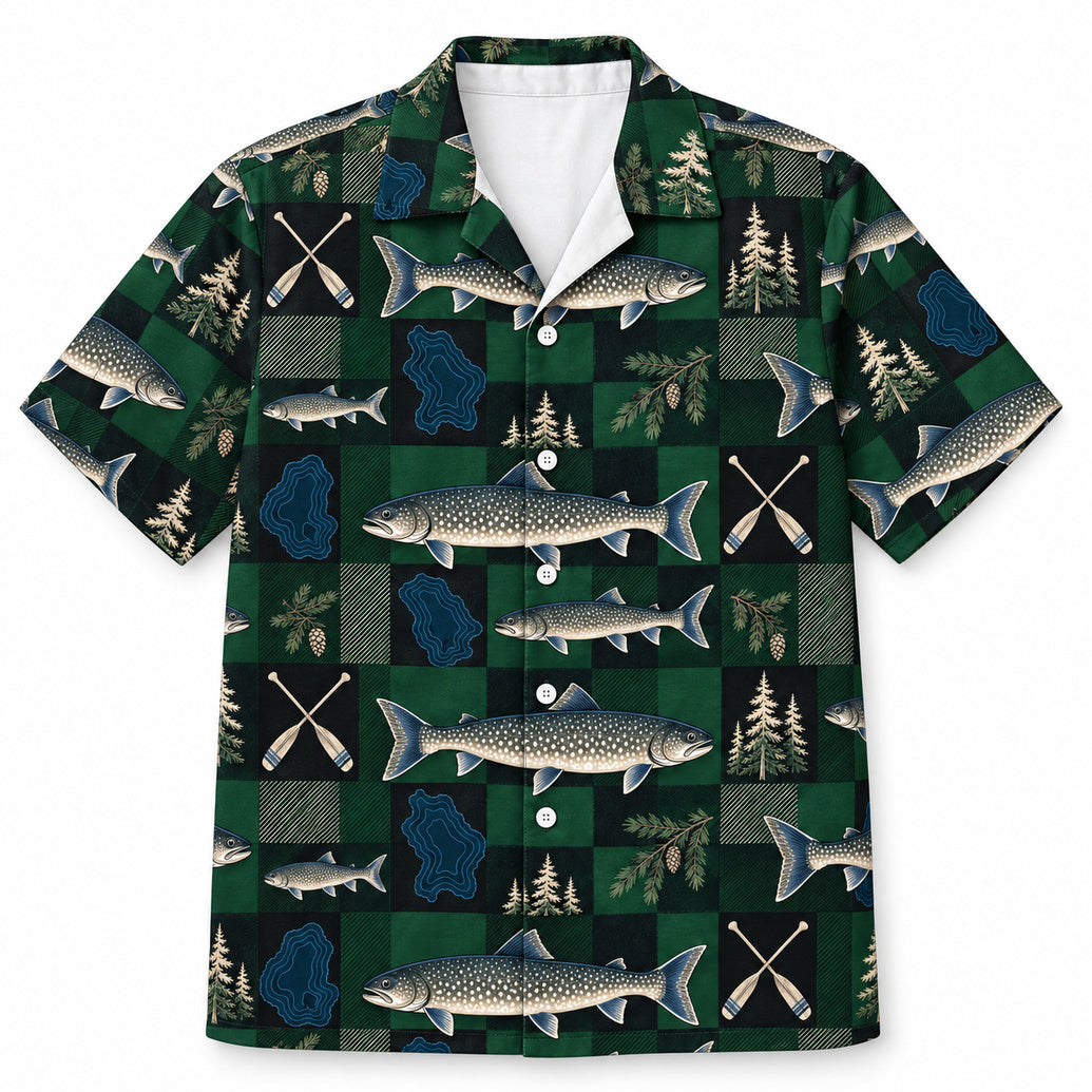 Northwater Plaid Lake Trout Hawaiian Shirt