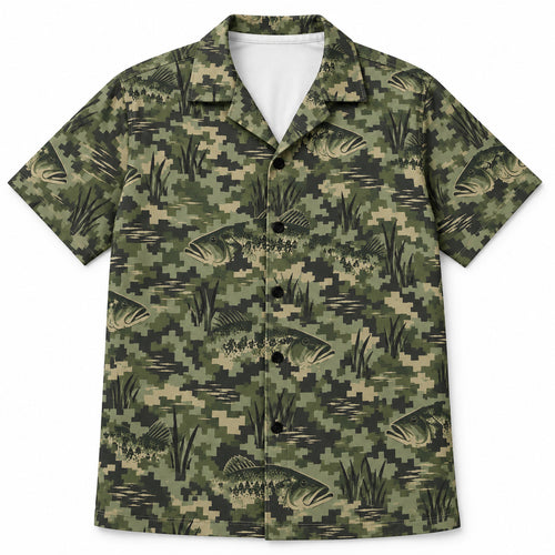 Phantom Bass Grid Hawaiian Shirt