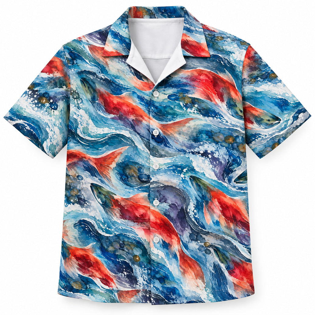 Sockeye Current in Color Hawaiian Shirt