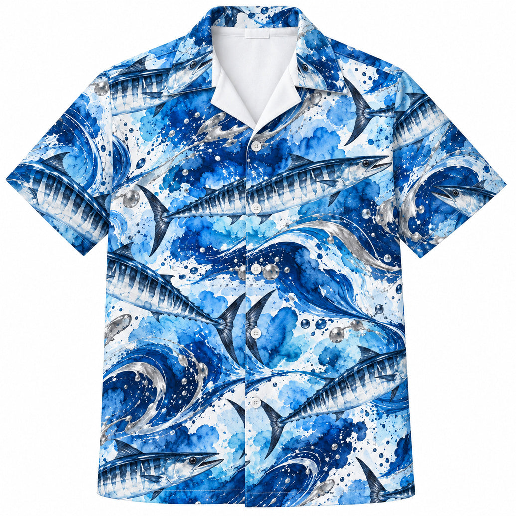 Wahoo Liquid Chrome Hawaiian Shirt