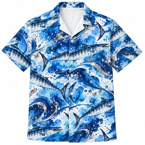 Wahoo Liquid Chrome Hawaiian Shirt