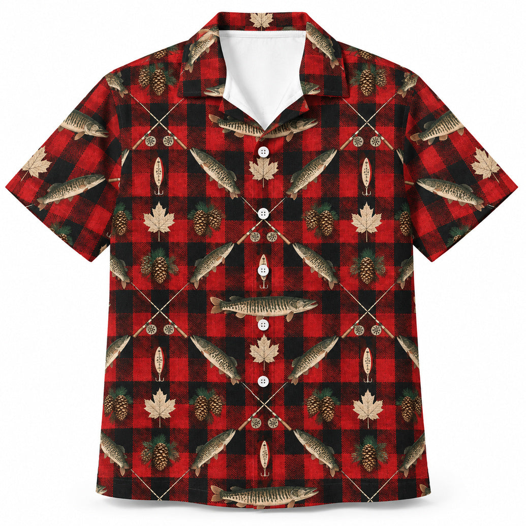 Northwoods Musky Tartan Hawaiian Shirt