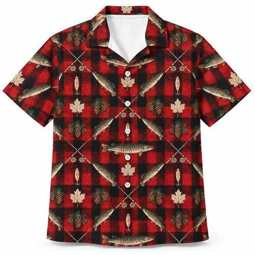 Northwoods Musky Tartan Hawaiian Shirt