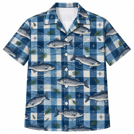 Plaid Tide Striper Trails Hawaiian Shirt
