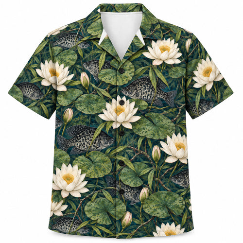 Lilyveil Black Crappie Garden Hawaiian Shirt