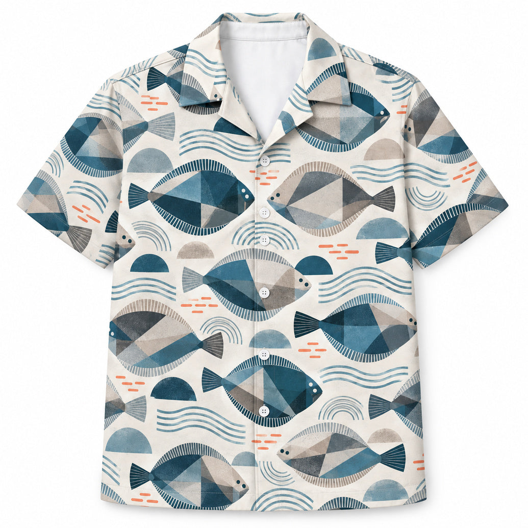 Flounder Lineform Coast Hawaiian Shirt