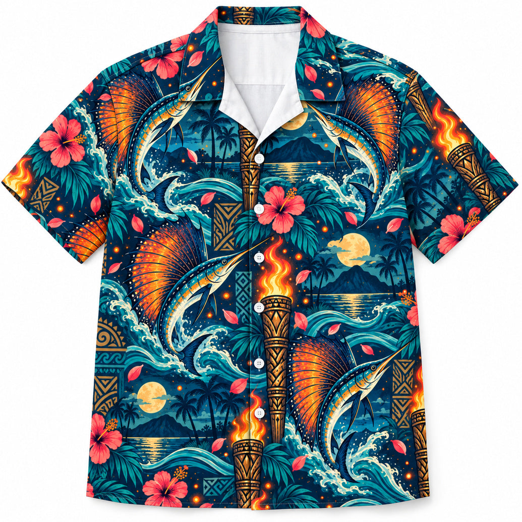 Tiki Sailfire Splash Hawaiian Shirt