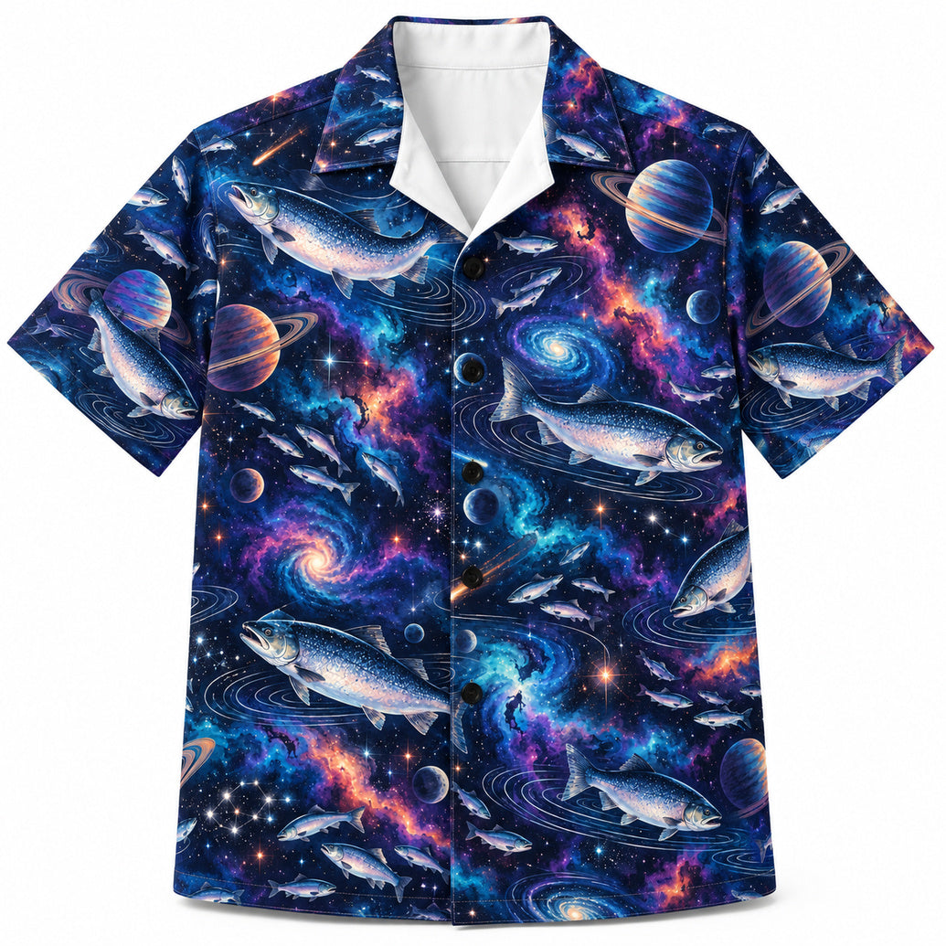 Coho Nebula Drift Hawaiian Shirt