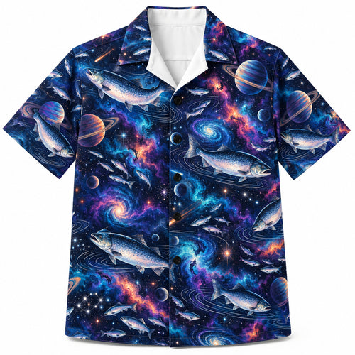 Coho Nebula Drift Hawaiian Shirt