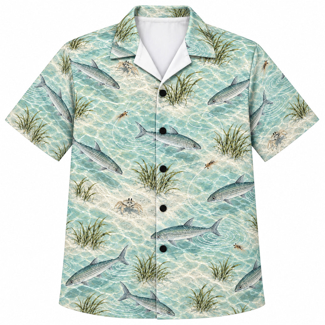 Bonefish White-Sand Drift Hawaiian Shirt