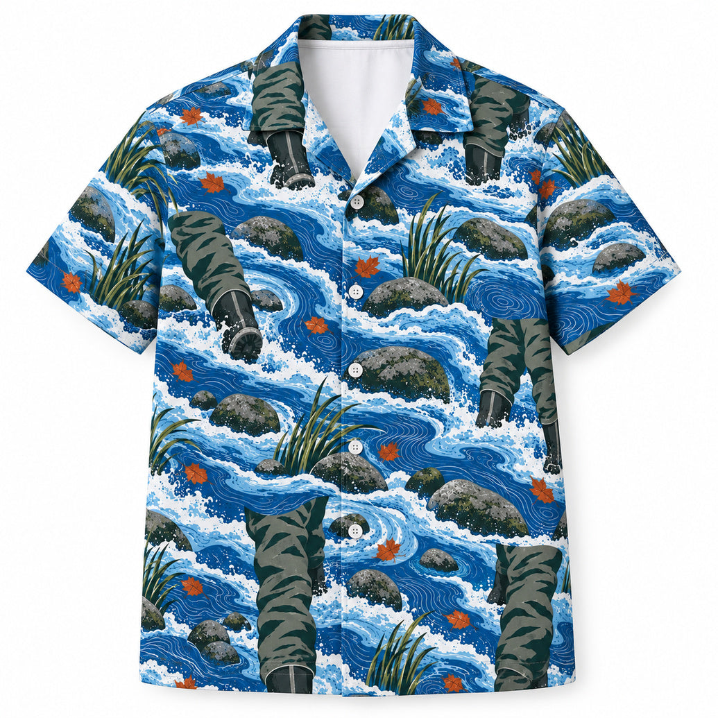 Wading Line Hawaiian Shirt