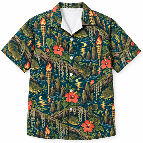 Bayou Flathead Tiki Night Hawaiian Shirt