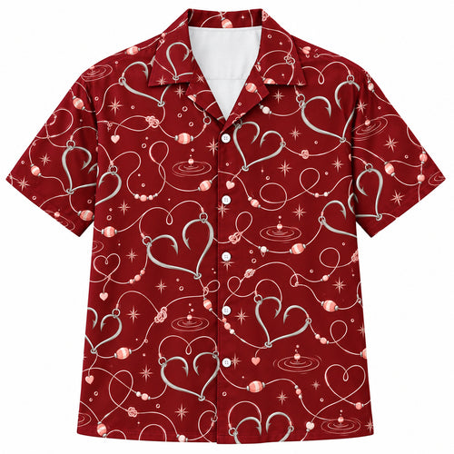 Tangled Hearts & Lines Hawaiian Shirt