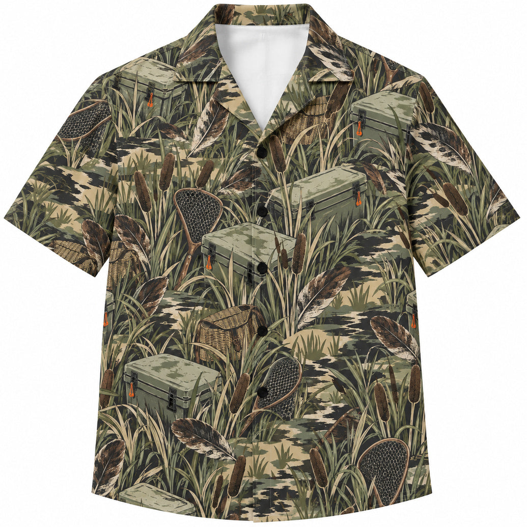Marsh Cache Camo Hawaiian Shirt