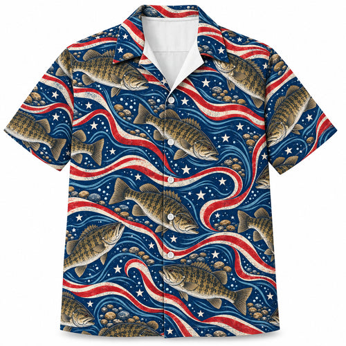 Smallmouth Star-Spangled Current Hawaiian Shirt
