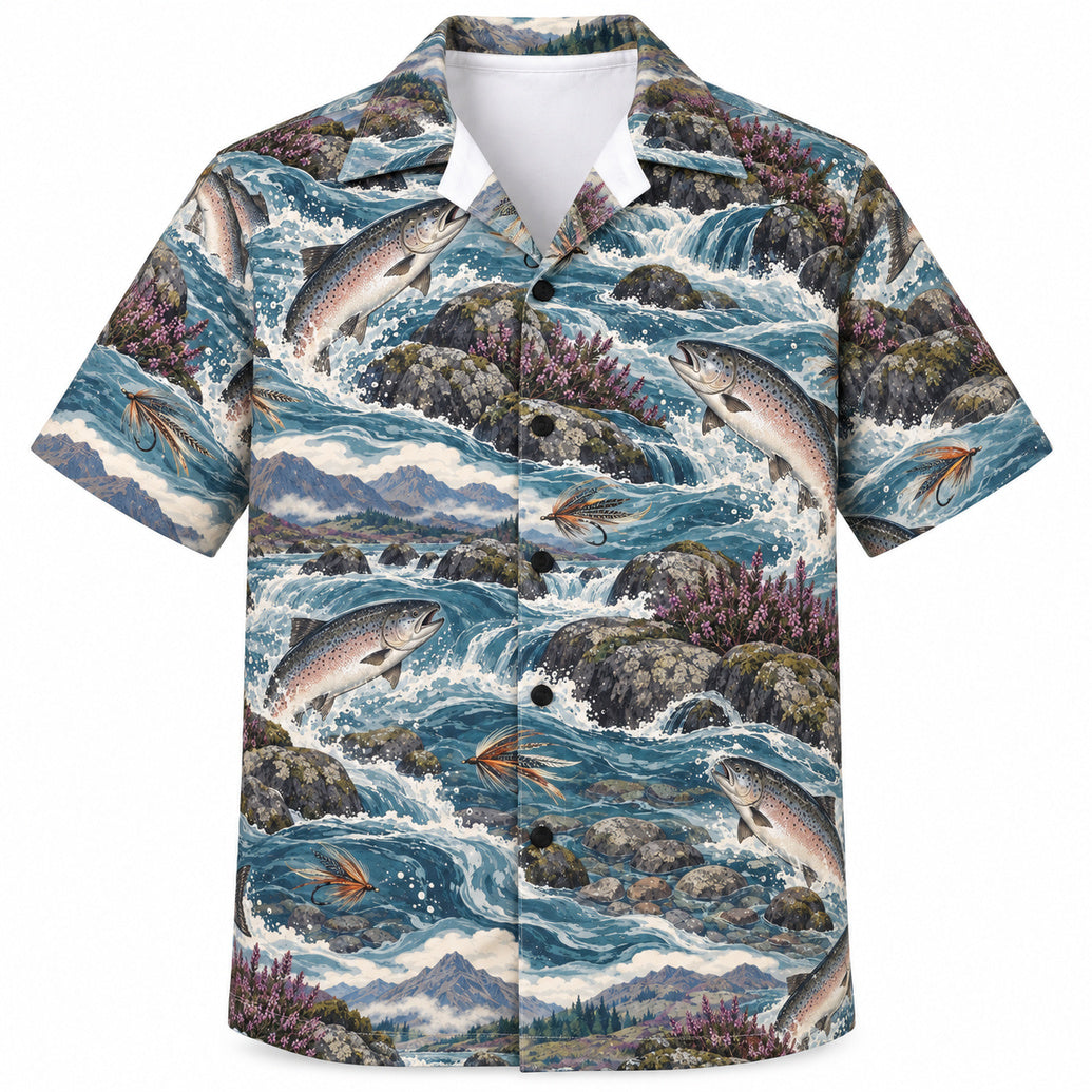 Spey River Salmon Flies Hawaiian Shirt