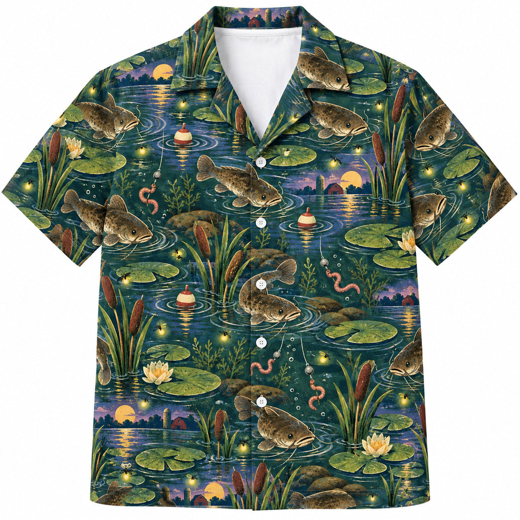 Farm Pond Bullhead Night Hawaiian Shirt