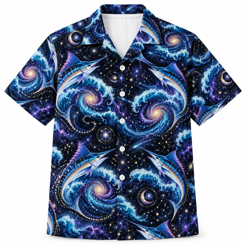 Marlin Through the Nebula Hawaiian Shirt