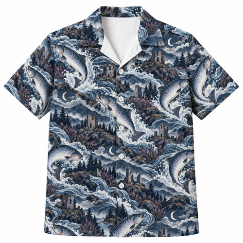 Highland Salmon Ruin Leap Hawaiian Shirt