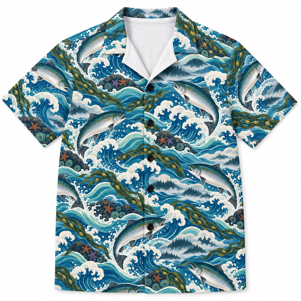 Coho Breaker Leap Hawaiian Shirt